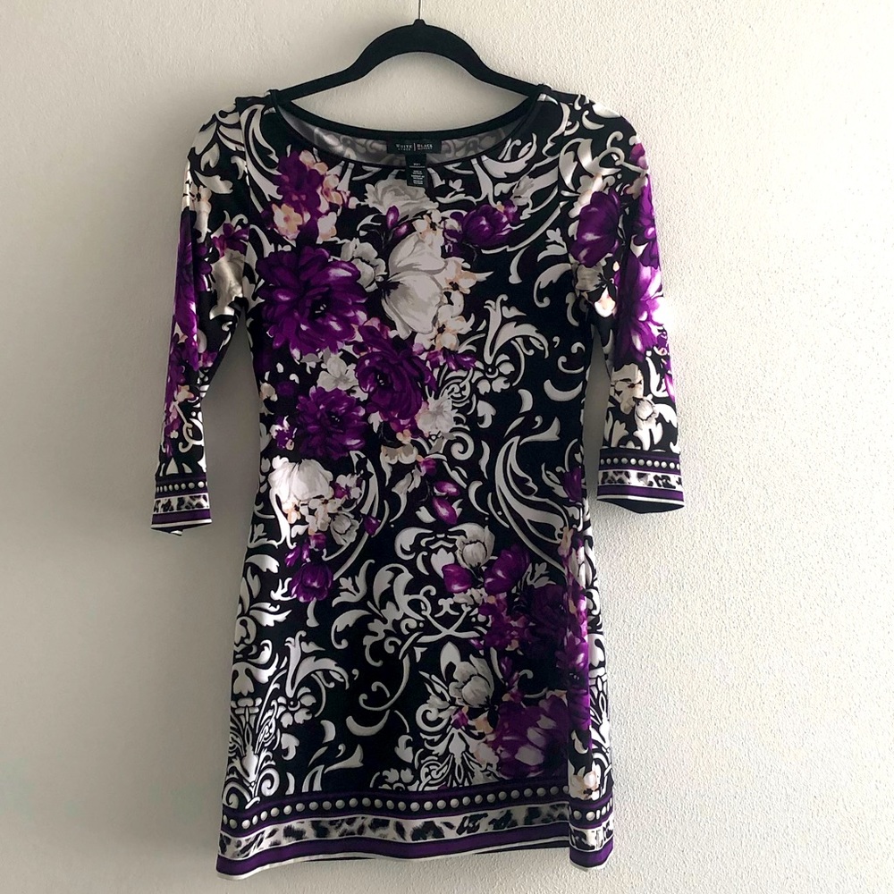 White House & Black Market Mini dress with purple flowers
